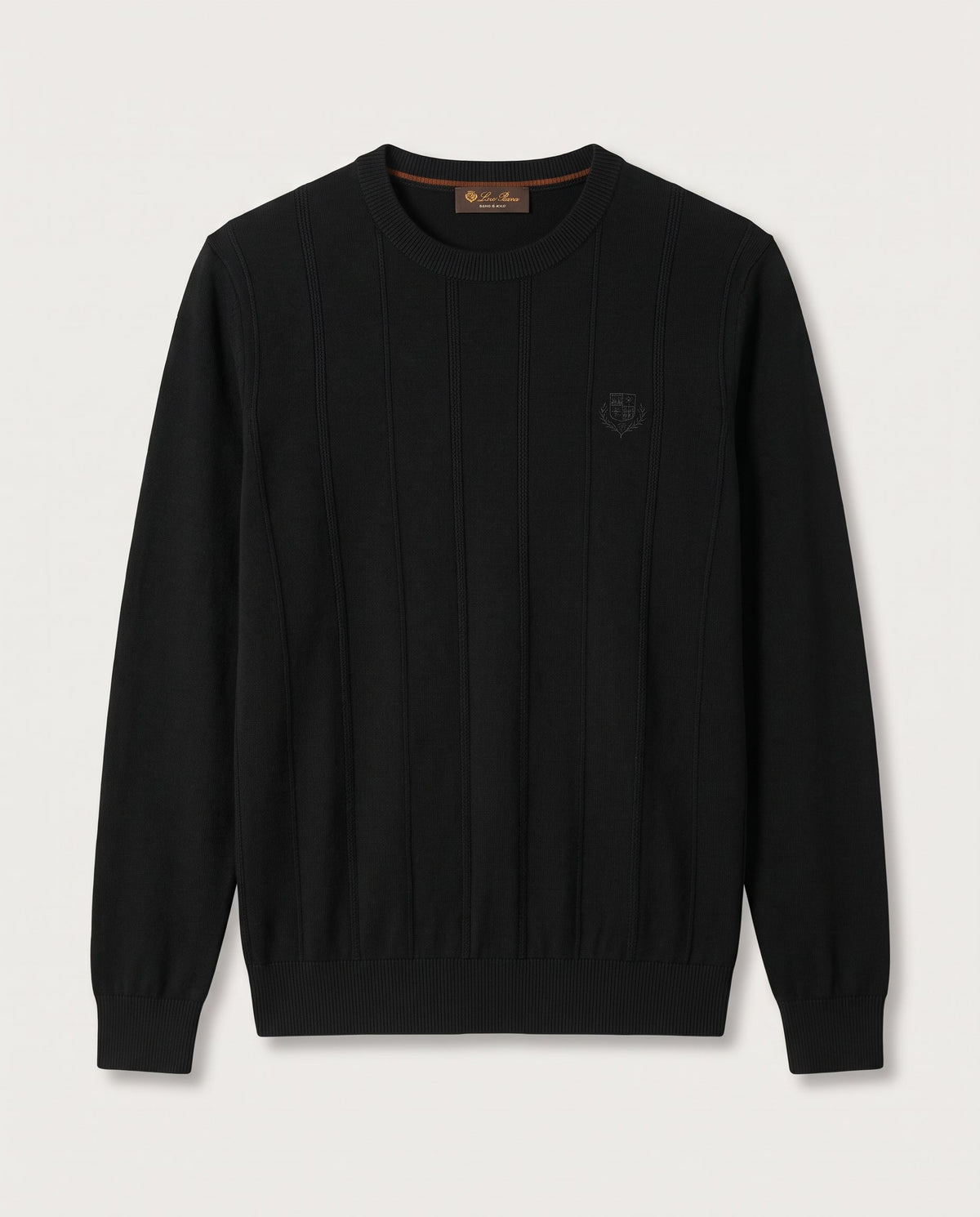 Knitted crewneck sweater in black