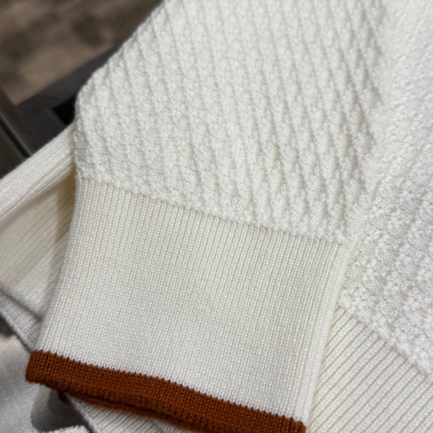 loro piana knitted round with orange neck