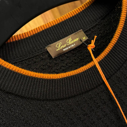 loro piana knitted round with orange neck