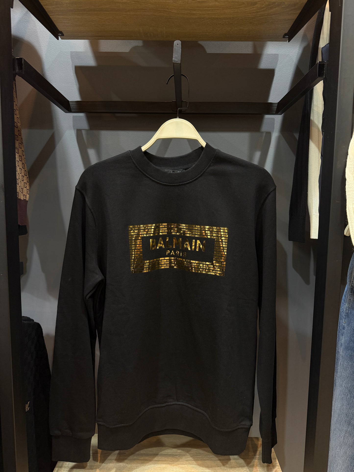 balmain sweatshirt with gold logo