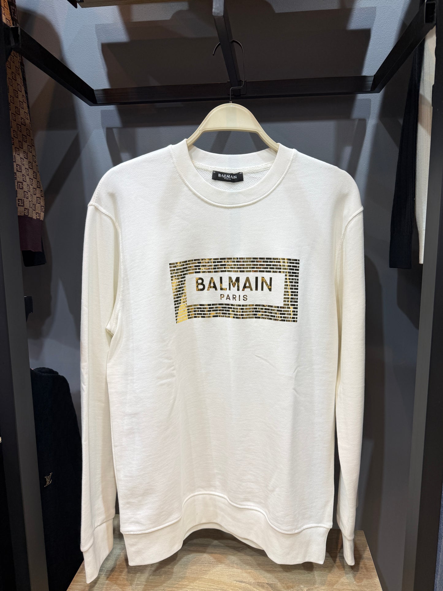 balmain sweatshirt with gold logo