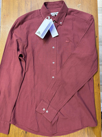 LACOSTE Linen Shirt - Burgundy