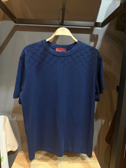 Gucci – Navy GG Crystal T-Shirt