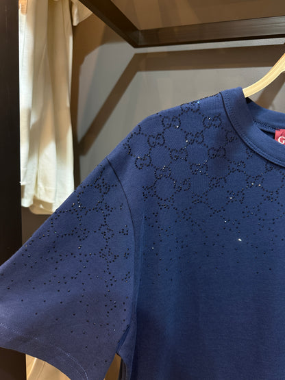 Gucci – Navy GG Crystal T-Shirt