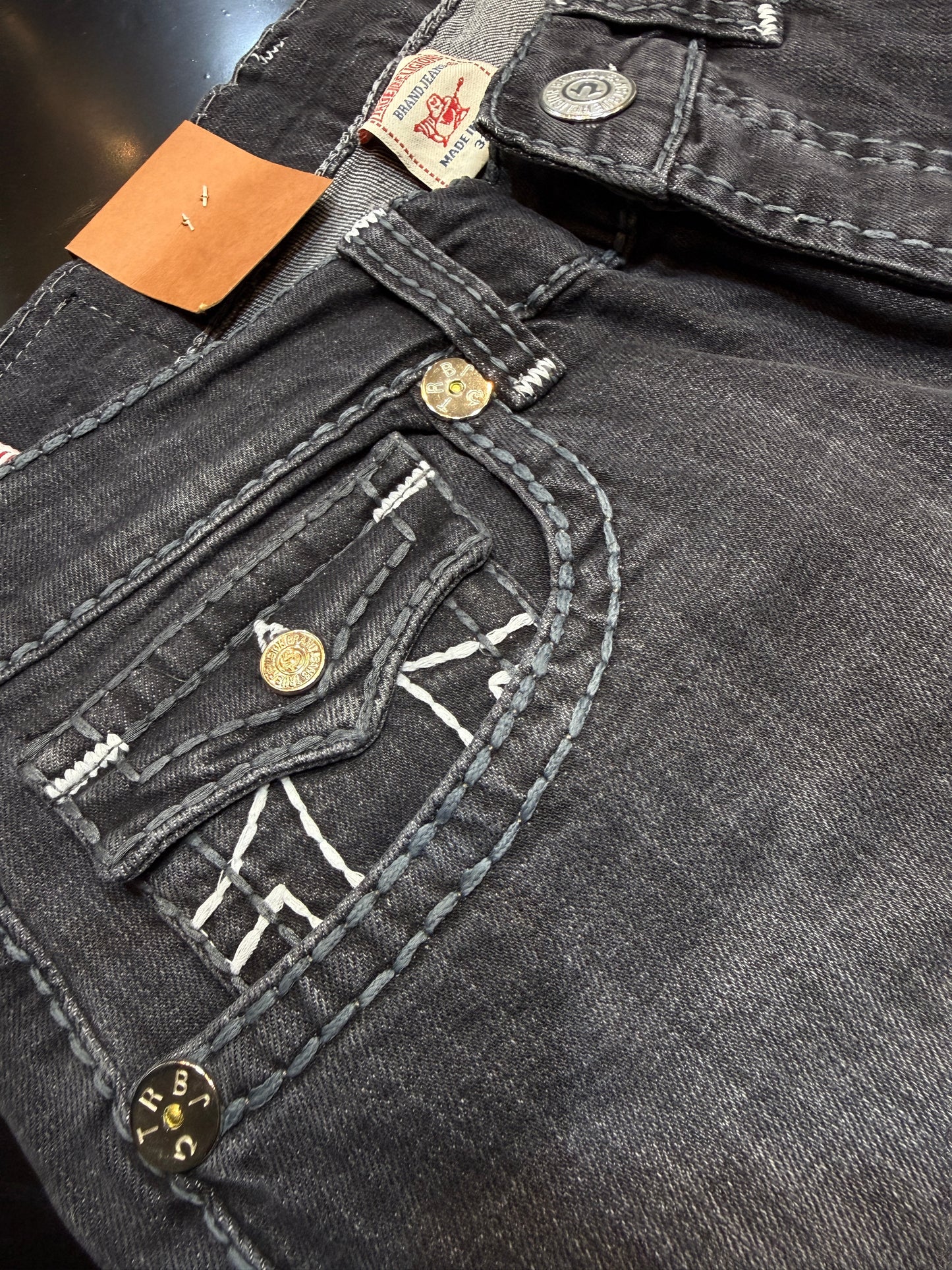 True Religion Straight Jeans - Black/Grey