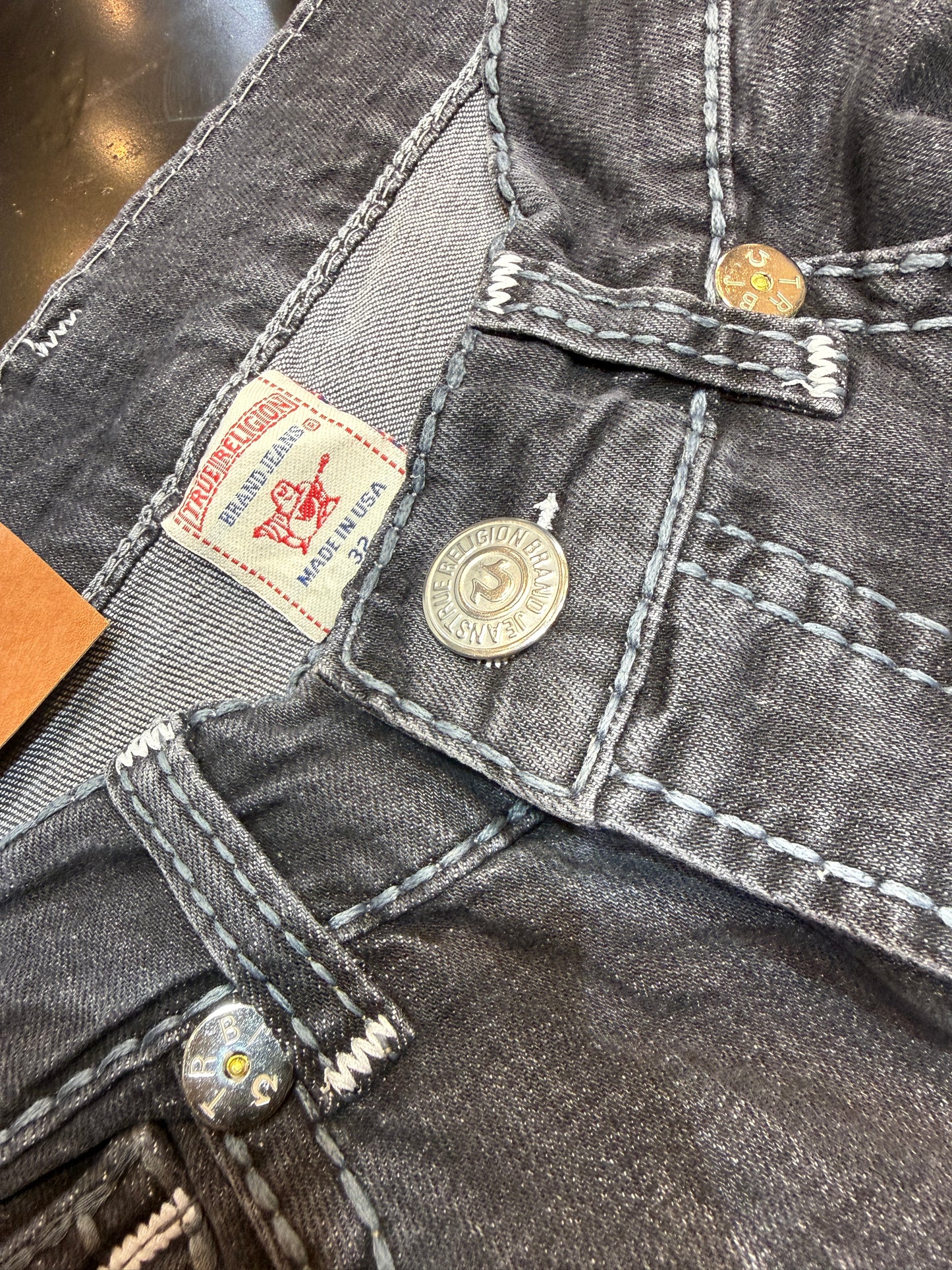 True Religion Straight Jeans - Black/Grey