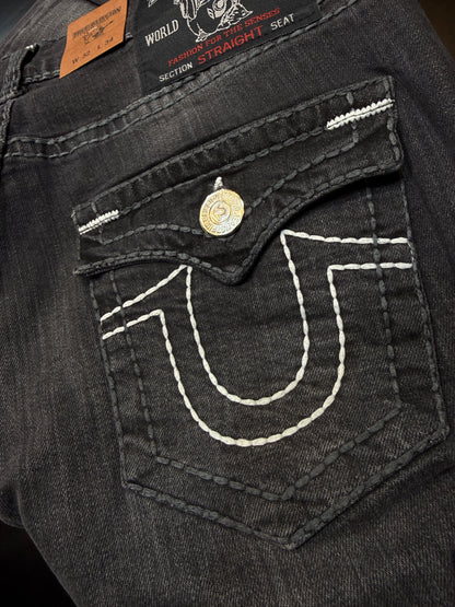 True Religion Straight Jeans - Black/Grey