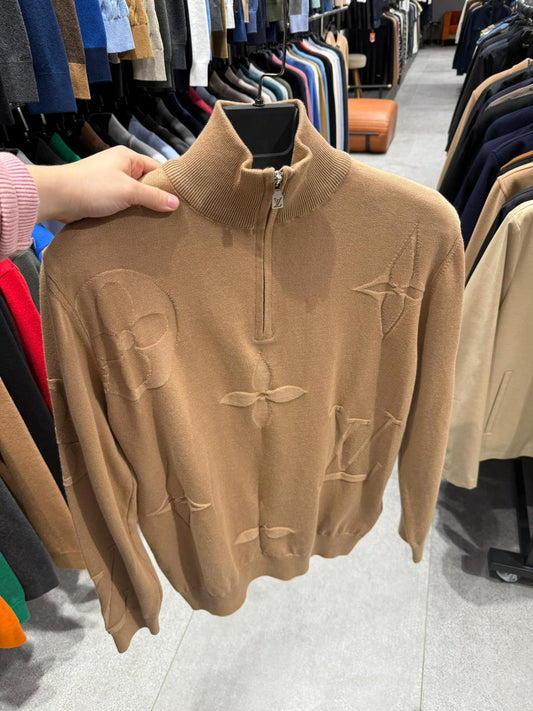 lv quarter zip with flowers