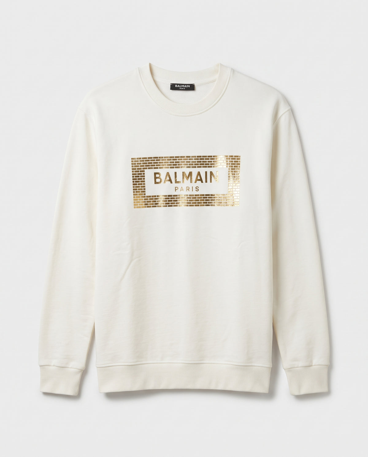 Balmain Paris Gold Logo Crewneck Sweatshirt