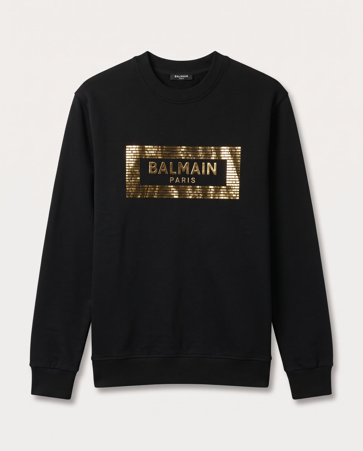 Balmain Paris Gold Logo Crewneck Sweatshirt