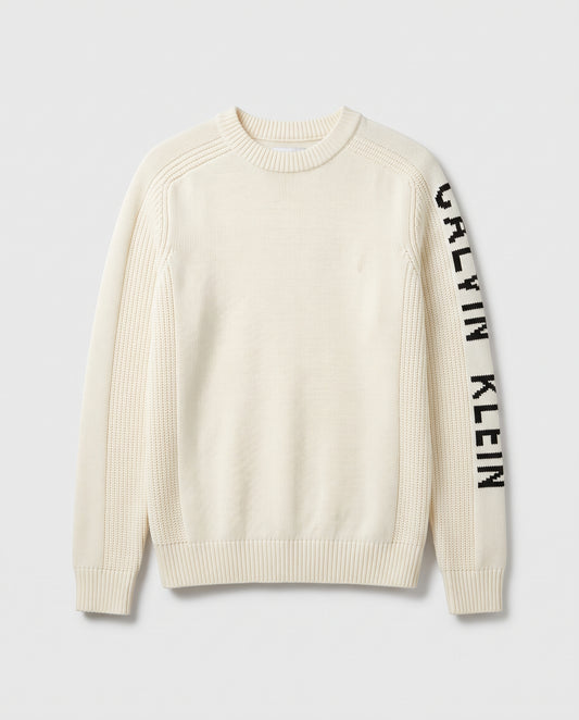 Calvin Klein Logo-Sleeve Knit Sweater