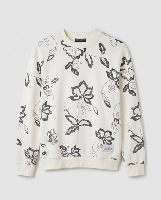 Dolce & Gabbana Floral Embroidered Crewneck Sweatshirt