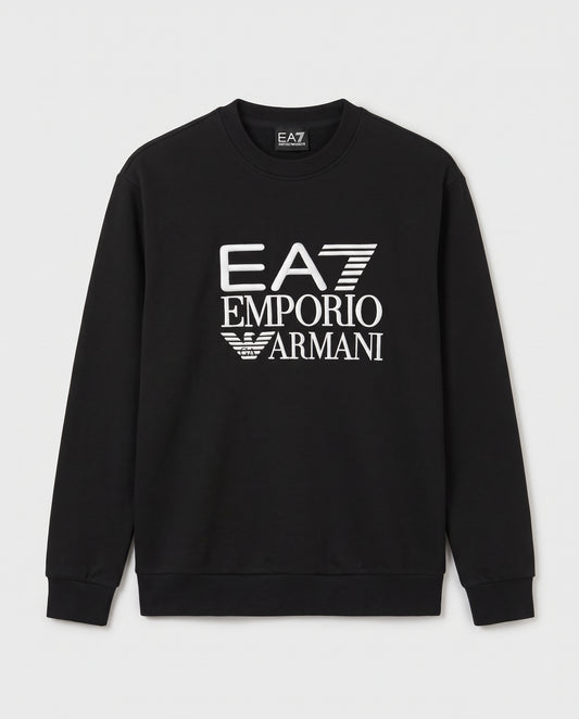 Emporio Armani EA7 Bold Logo Black Crewneck Sweatshirt