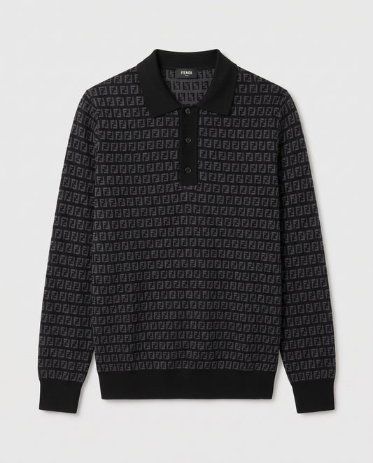 Fendi FF Jacquard Knit Polo