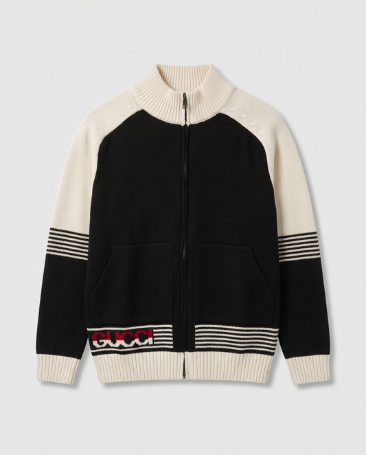 Gucci Colorblock Full-Zip Knit Cardigan