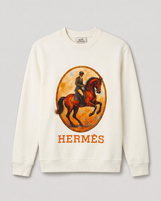 Hermès Equestrian Print Crewneck Sweatshirt