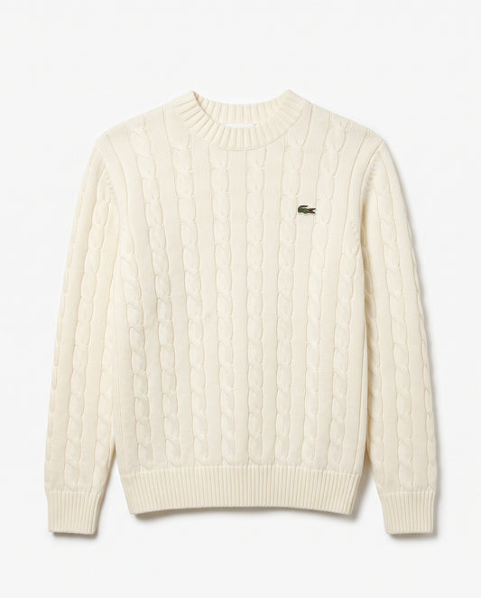 Lacoste Cable Knit Crewneck Sweater