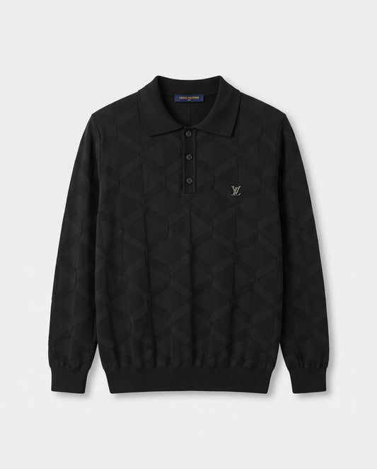 Louis Vuitton Geometric Jacquard Knit Polo