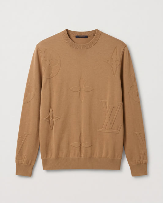 Louis Vuitton Monogram Embossed Knit Sweater
