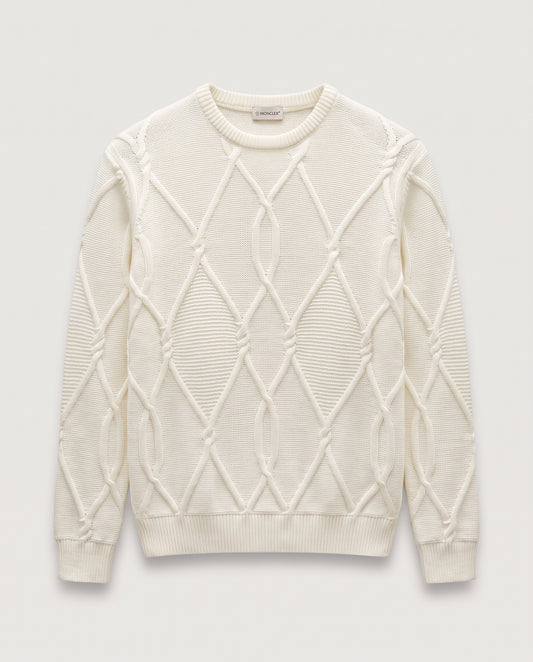 Moncler Diamond Cable Knit Crewneck Sweater