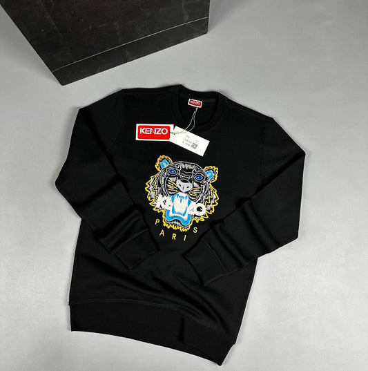 kenzo black stitched sweatshirt