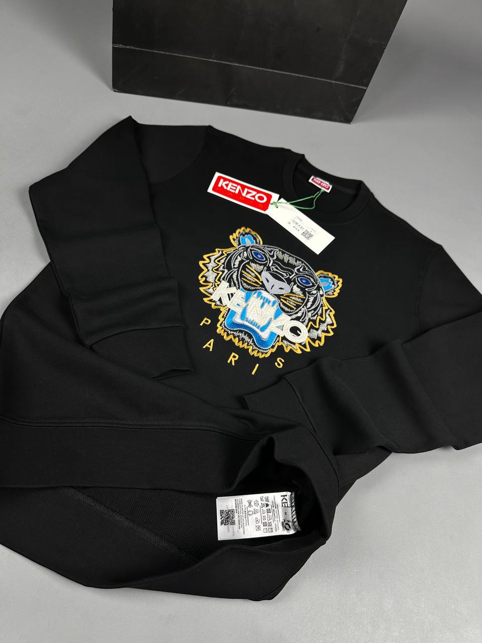 kenzo black stitched sweatshirt