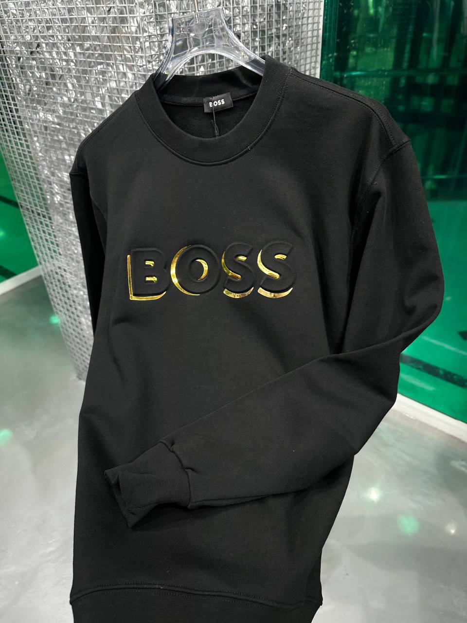 boss black x gold crewneck