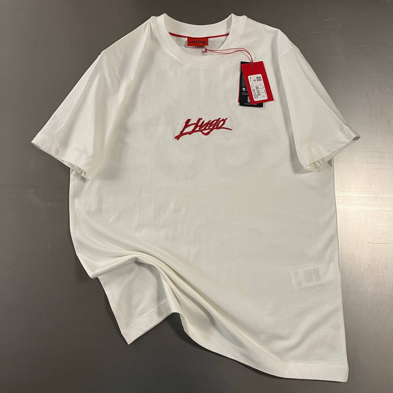HUGO Signature Logo T-Shirt - White/Red