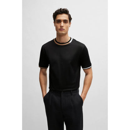 BOSS Contrast Trim T-Shirt - Black