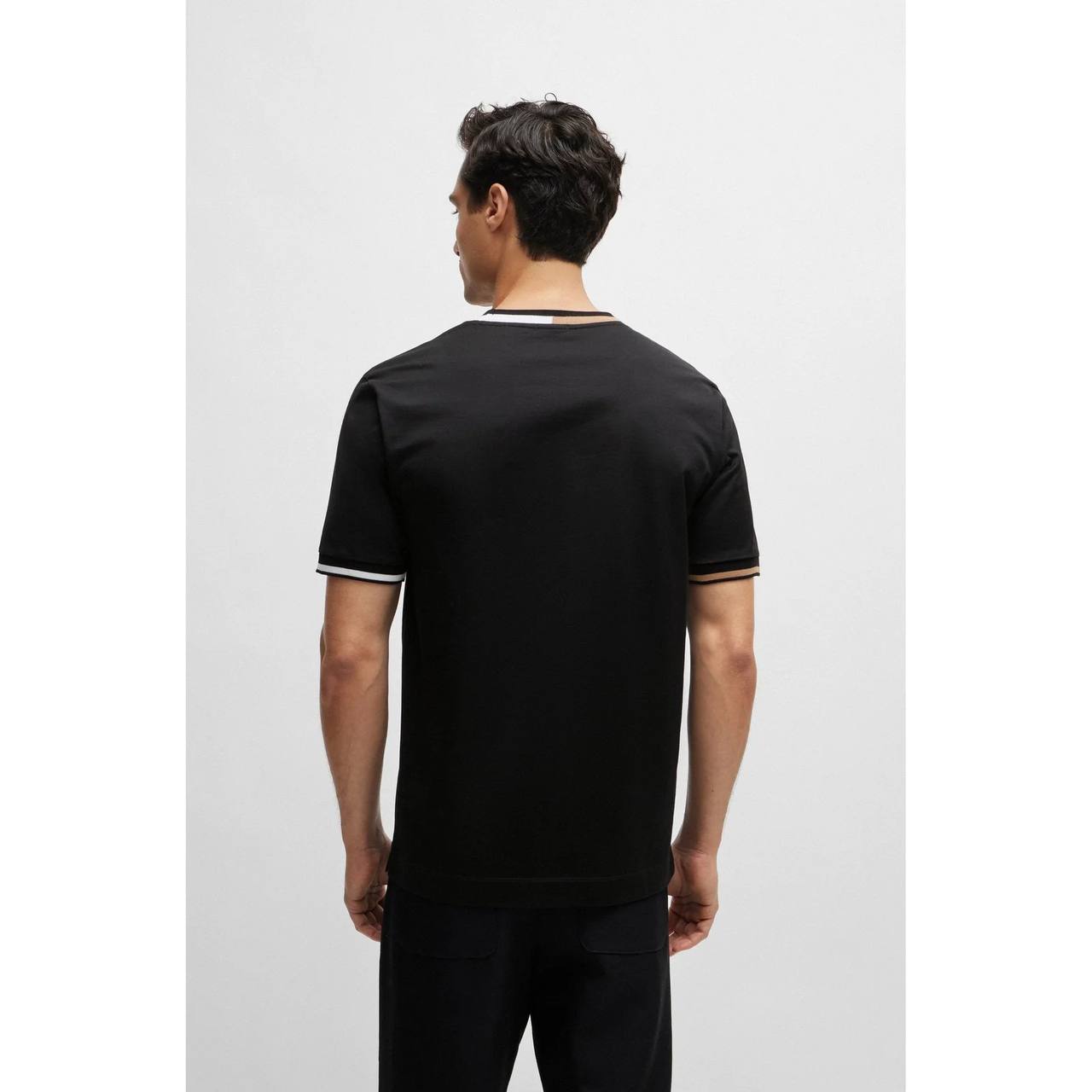 BOSS Contrast Trim T-Shirt - Black