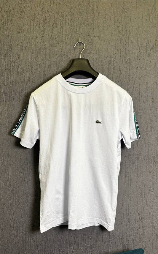 LACOSTE Tape Sleeve T-Shirt - White