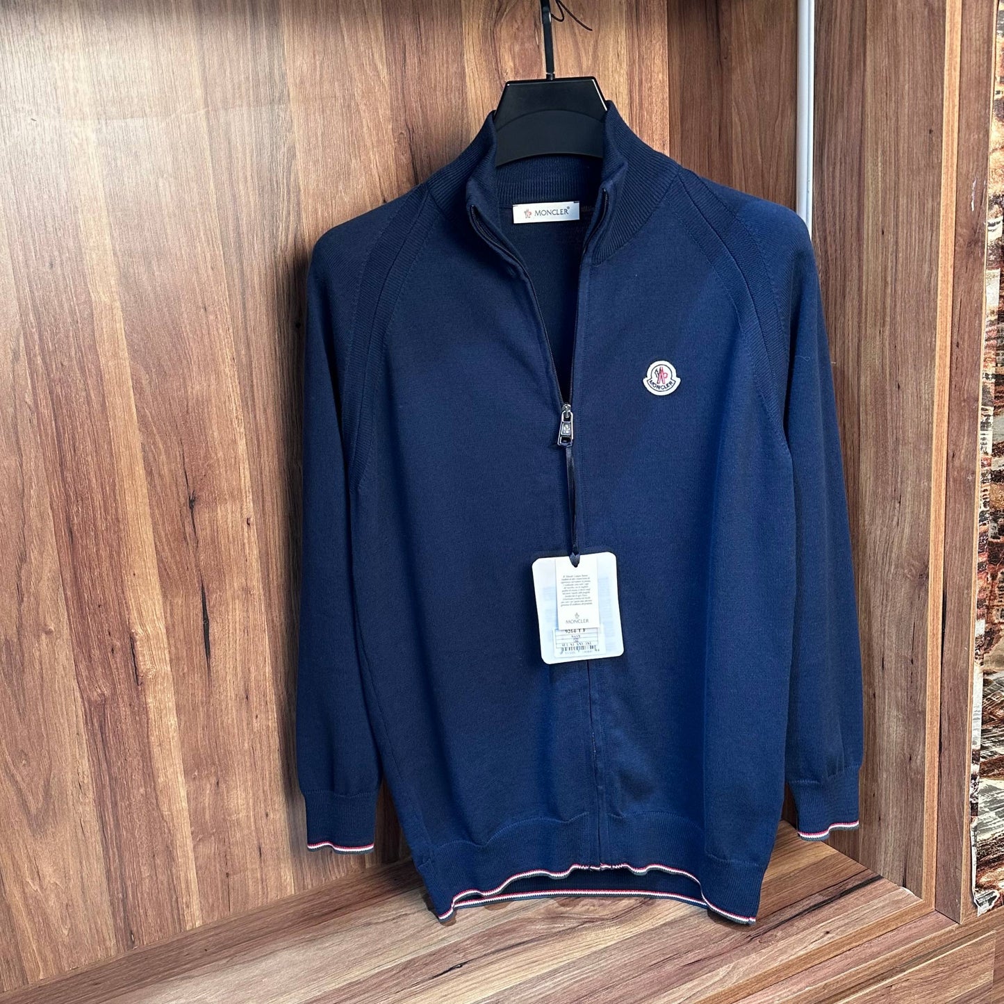 MONCLER FLEECE SWEATER WITH RED LINE