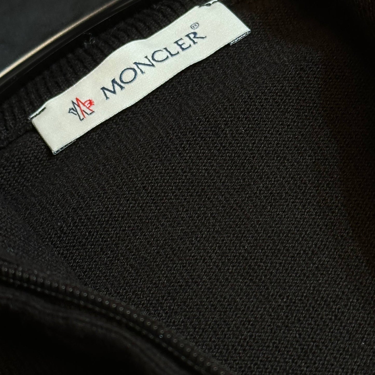MONCLER FLEECE SWEATER WITH RED LINE