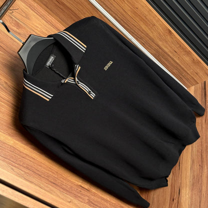 zegna polo with buttons