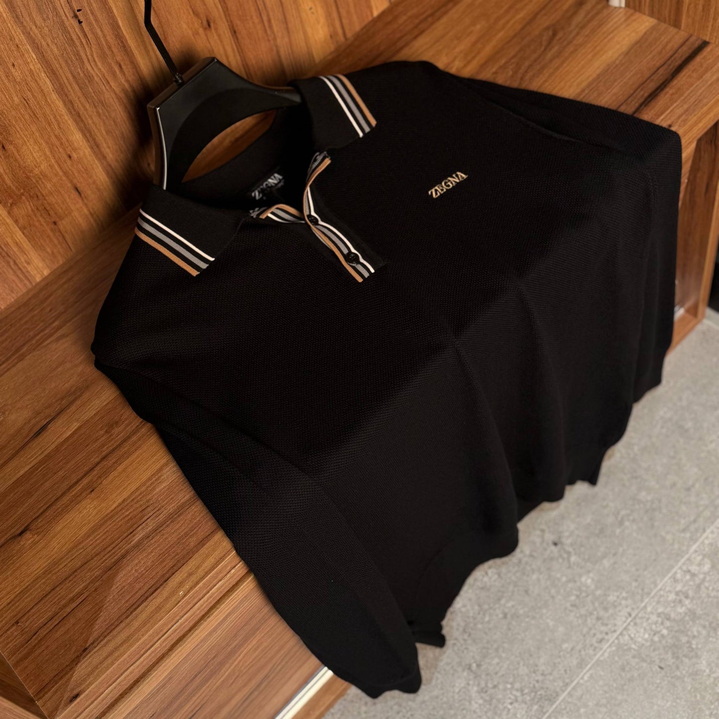 zegna polo with buttons