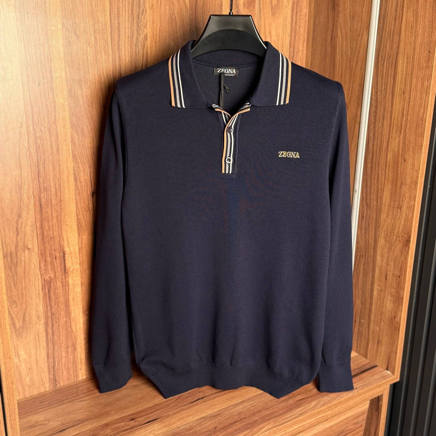 zegna polo with buttons