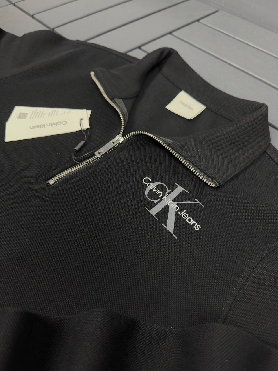 Calvin Klein Jeans 1/4 Zip Sweatshirt - Black