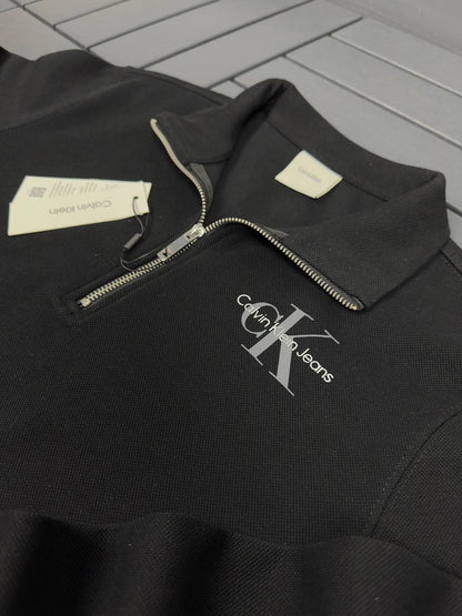 Calvin Klein Jeans 1/4 Zip Sweatshirt - Black