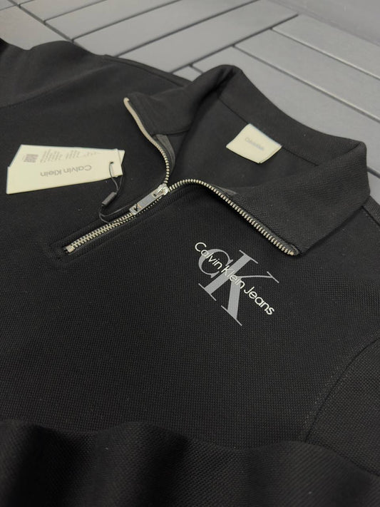 Calvin Klein Jeans 1/4 Zip Sweatshirt - Black