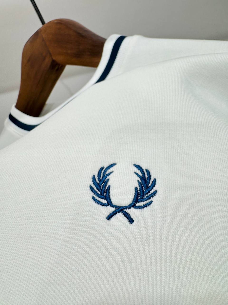 Fred Perry Twin Tipped Sweatshirt - White/Navy