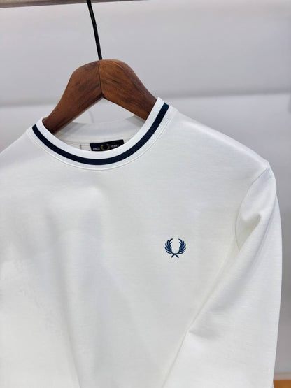 Fred Perry Twin Tipped Sweatshirt - White/Navy