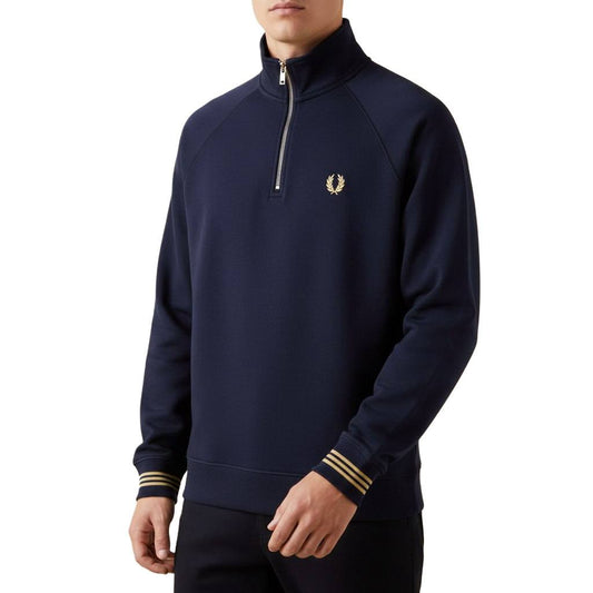 Fred Perry Quarter Zip Sweatshirt – Navy / Gold