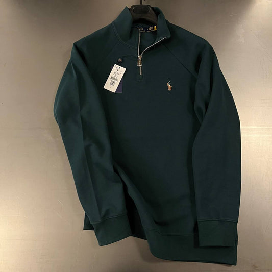 Polo Ralph Lauren Hunter Green Quarter-Zip Fleece Sweatshirt