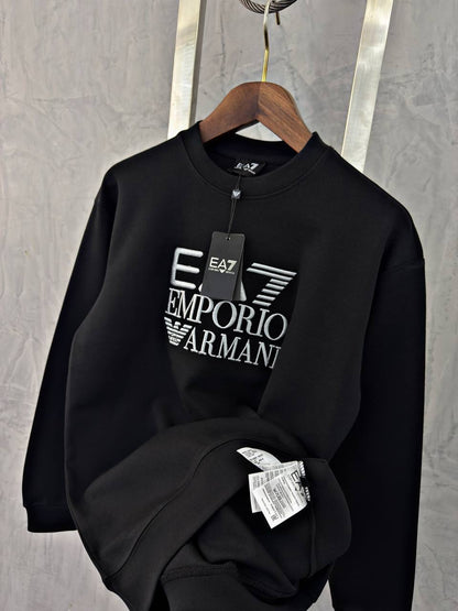 Emporio Armani EA7 Bold Logo Black Crewneck Sweatshirt