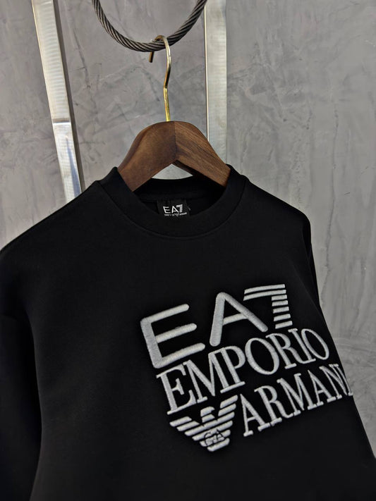 Emporio Armani EA7 Bold Logo Black Crewneck Sweatshirt
