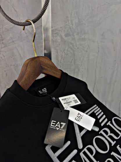 Emporio Armani EA7 Bold Logo Black Crewneck Sweatshirt