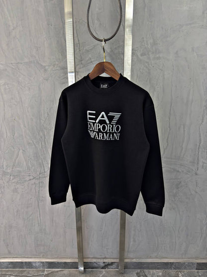 Emporio Armani EA7 Bold Logo Black Crewneck Sweatshirt