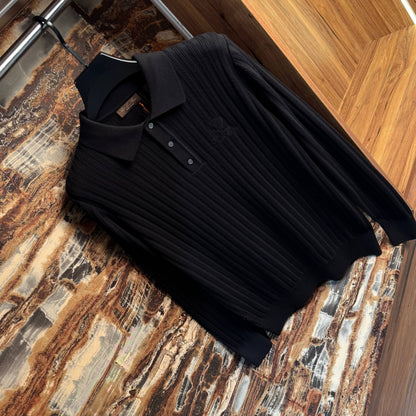 LORO PIANA KNITTED POLO SWEATSHIRT