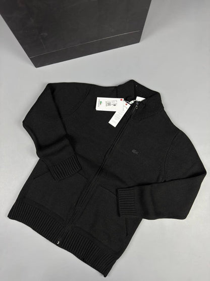 Lacoste Classic Ribbed Full-Zip Knitted jacket – Black