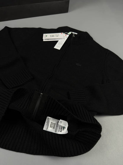 Lacoste Classic Ribbed Full-Zip Knitted jacket – Black